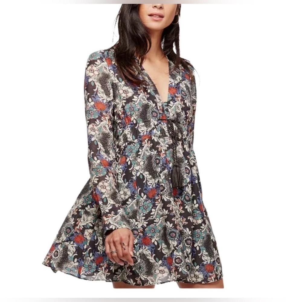 Free People Boho Chic Printed Dress Size M - Picture 1 of 11